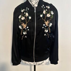 Romeo & Juliet Satin Bomber Embroidered Jacket